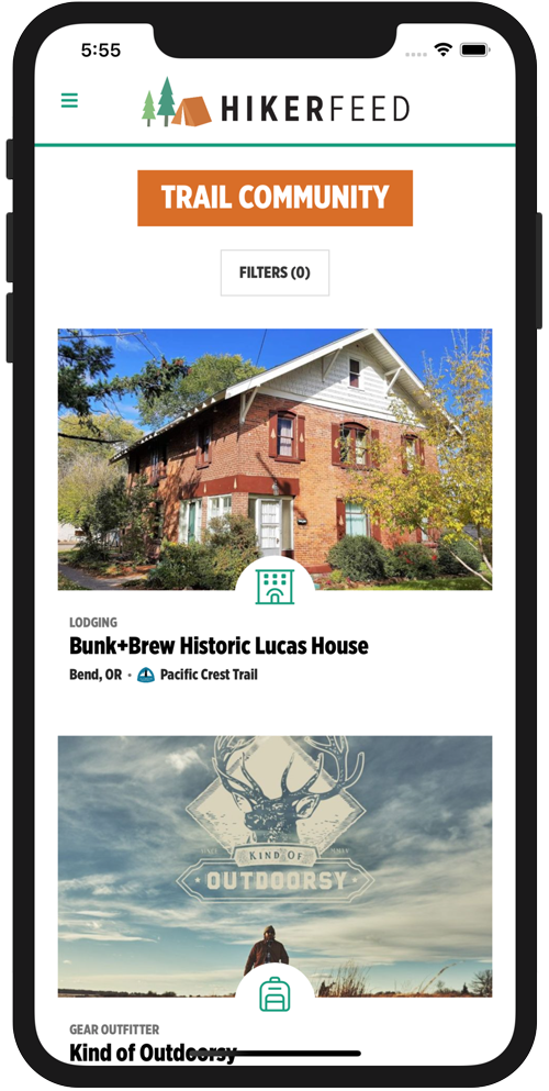 HikerFeed Mobile Screenshot - Trail Community Page