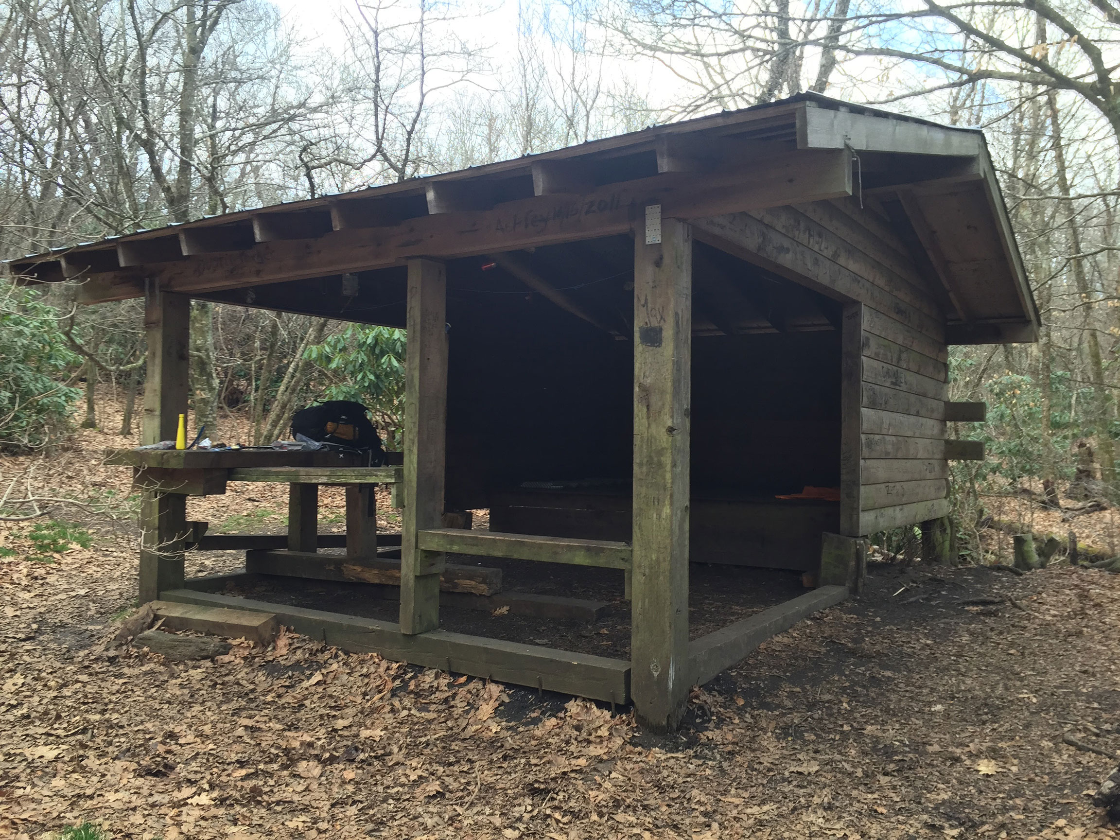 A shelter on the Appalachian Trail